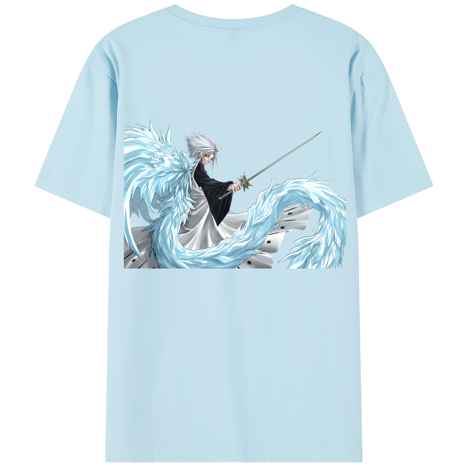 （画像用） ブリーチ 日番谷冬獅郎（ひつがや とうしろう） BLEACH Hitsugaya Toushirou 綿100％半袖Tシャツ（背面プリント）